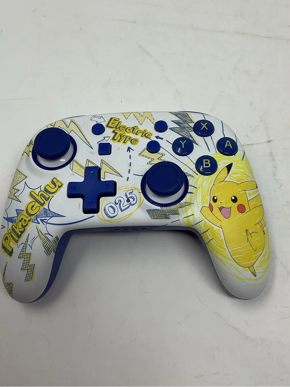 Pikachu Electric Type Wireless Game Controller - White & Blue